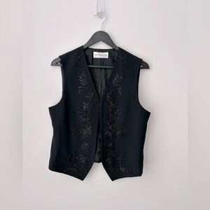 Vintage Liz Clairborne beaded vest black